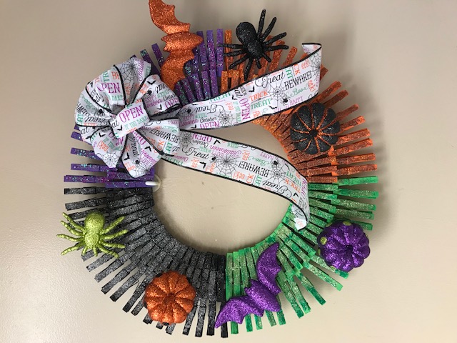 Rogers City Halloween Wreath made by the residents