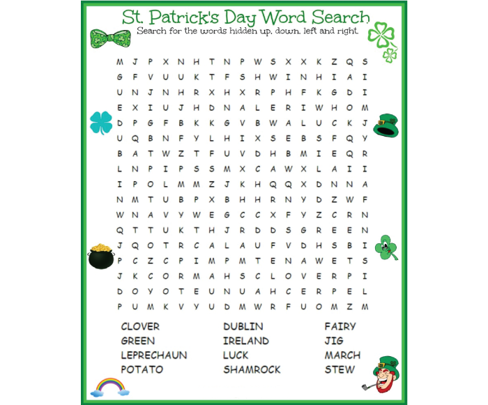 St Patrick's Day Word Search